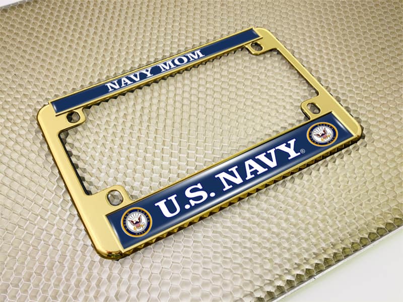 U.S. Navy Mom - Motorcycle Metal License Plate Frame